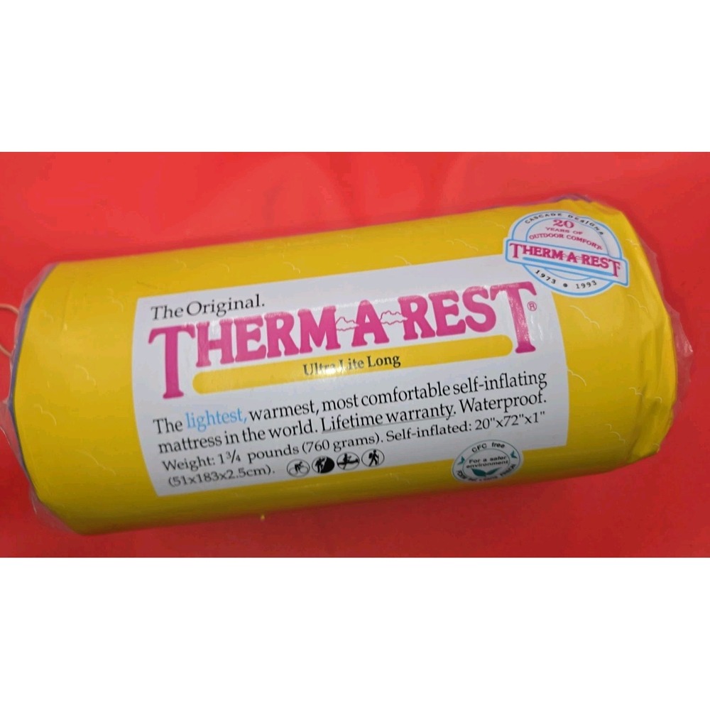 Vintage Therm-a-Rest Ultralite 20" X 72" Self Inflating Pad Unopened NOS  20Yr